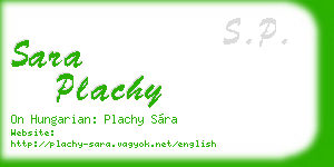 sara plachy business card